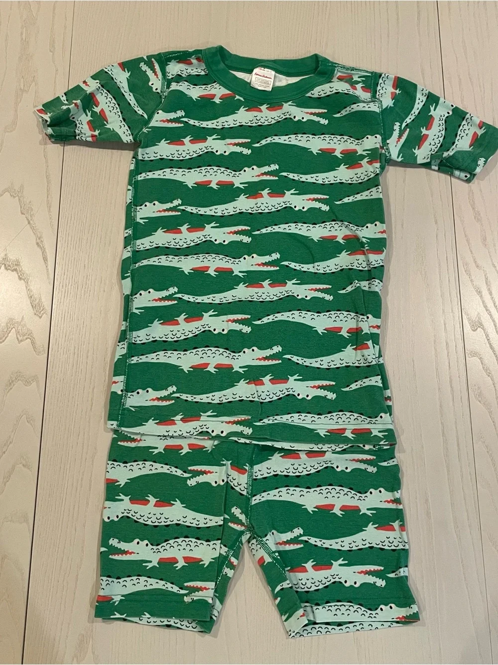 Hanna Andersson HannaJams Short John Pajama Set (Crocodile Smile) - Size 12 150